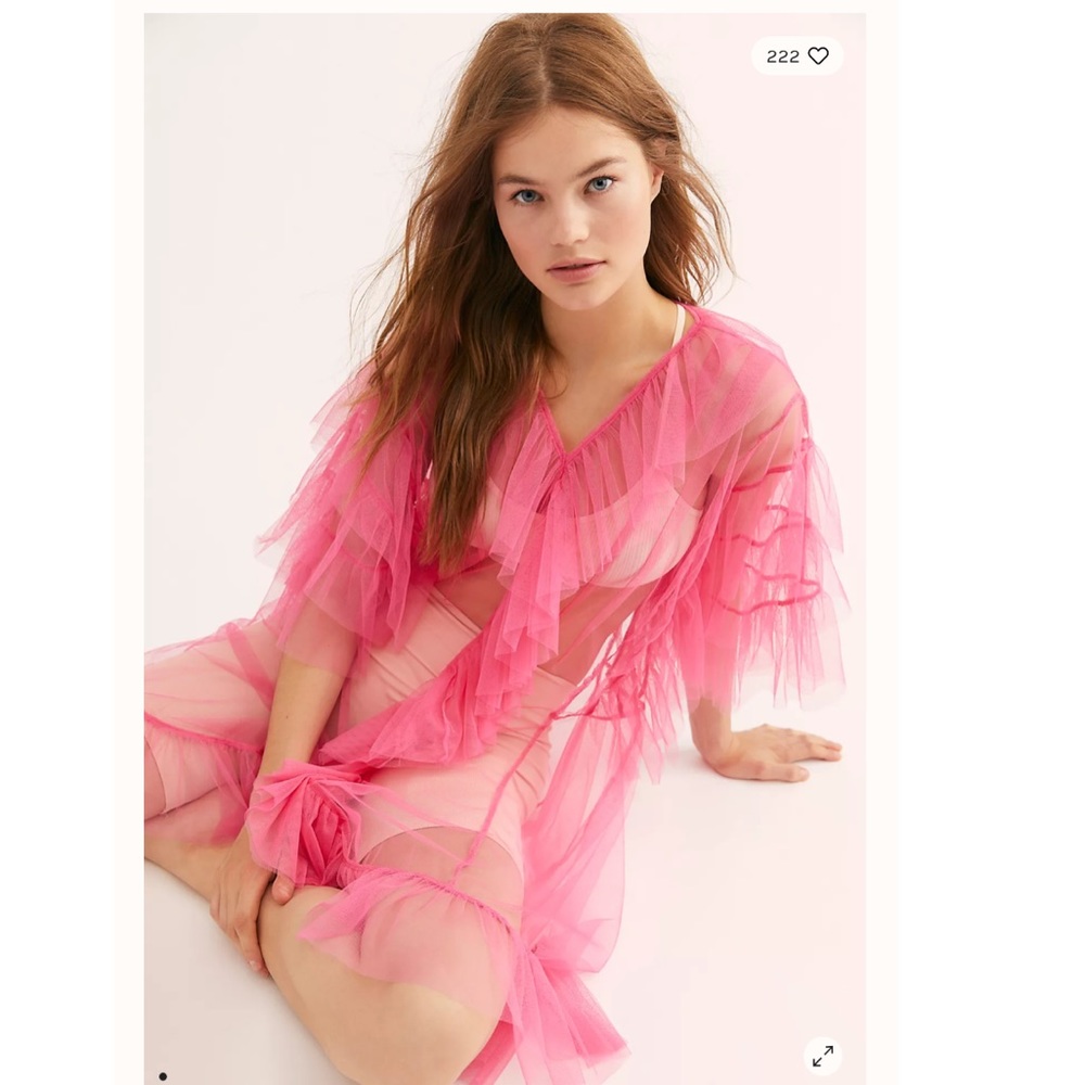 Free People x MOMO lady Bird Ruffles tulle Kaftan